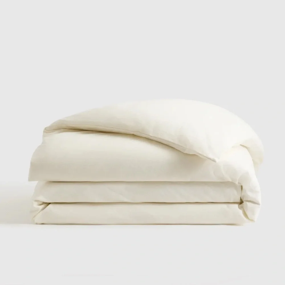 NWT Quince Luxury Organic Flannel Queen Duvet Cover in Ivory